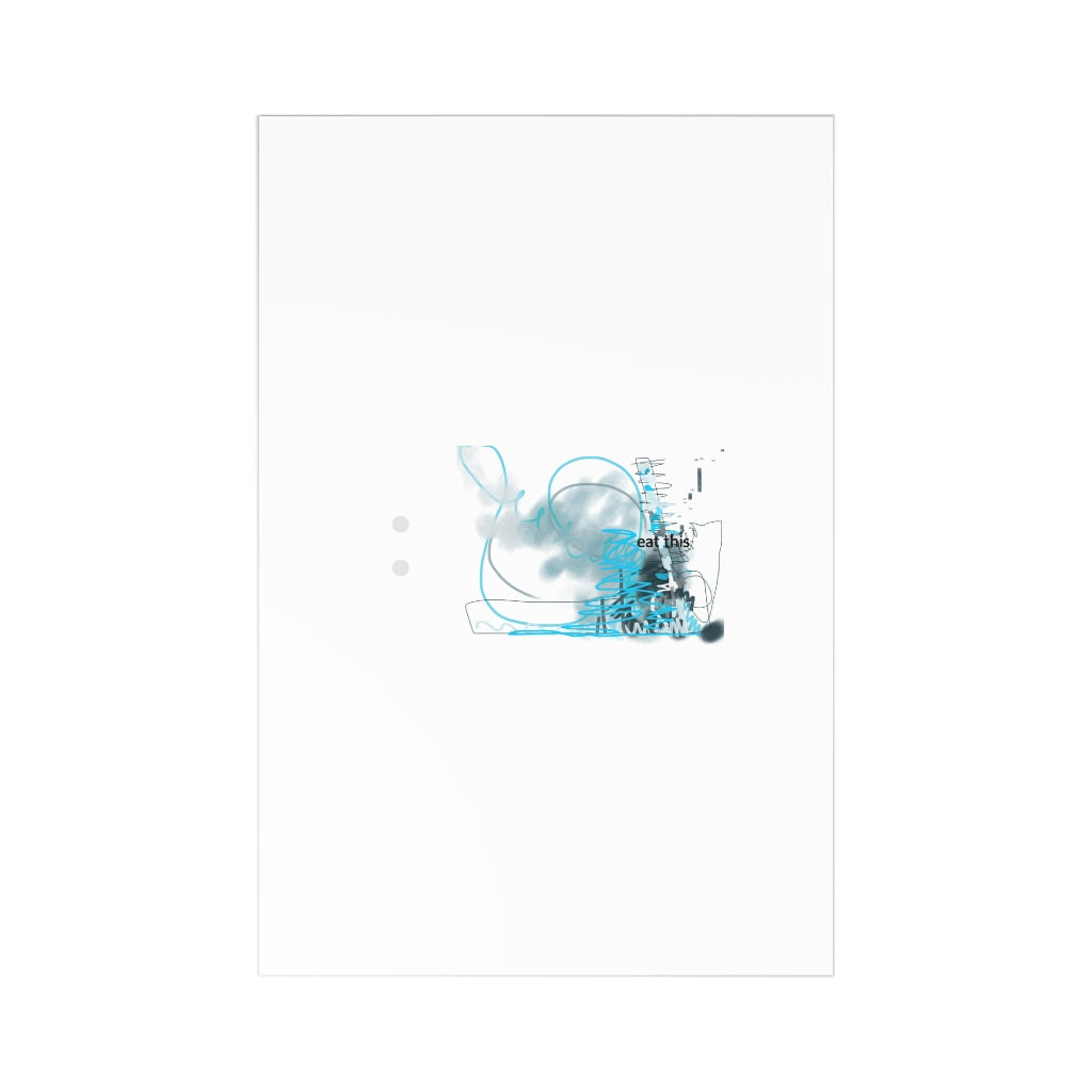 blue #5 with words postcards (7 pcs)